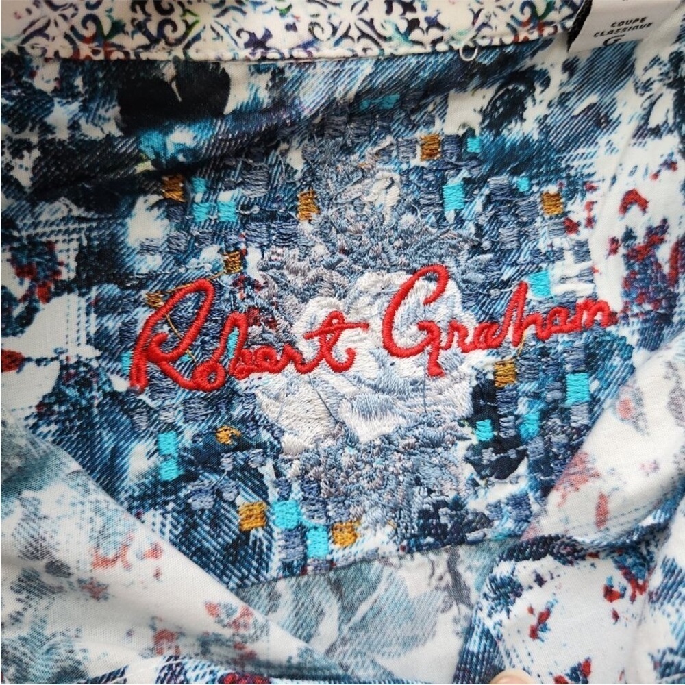 NWOT Robert Graham Men’s Deltona Multicolor Floral Button Down Sports Shirt - Picture 8 of 9